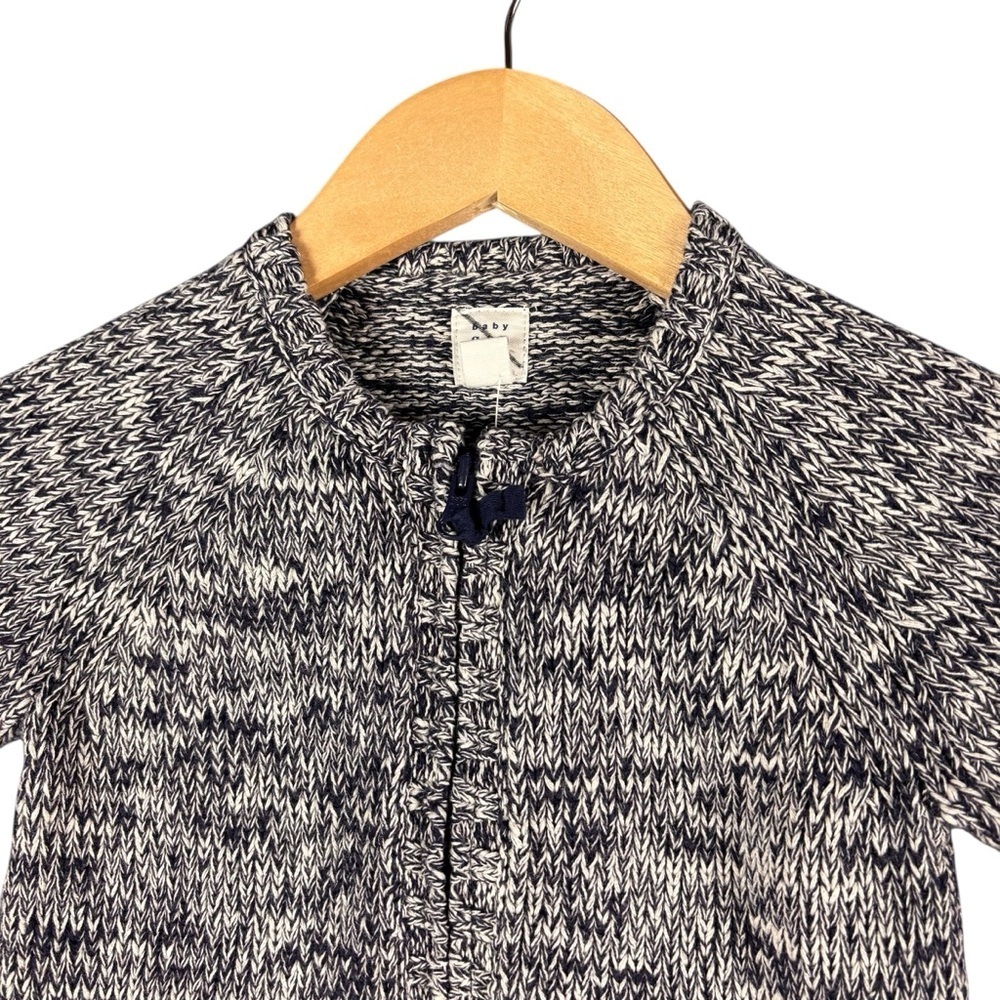 Baby Gap Navy Marled Zip-Front Sweater – 18–24 Months - Picture 2 of 6